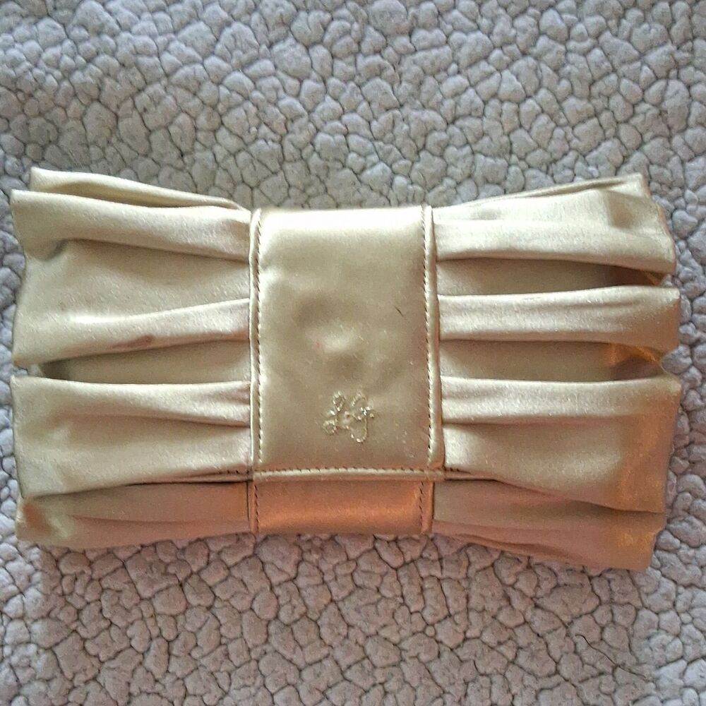 FAIR CONDITION Vintage Lulu Guiness Black Bow Clutch